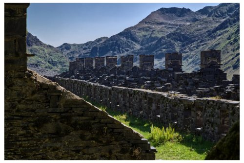 Dinorwic slate quarry, disused Miners cottages, North Wales, UK.. 