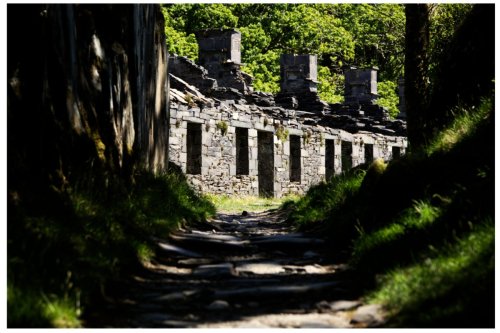 Dinorwic slate quarry, disused Miners cottages, North Wales, UK,